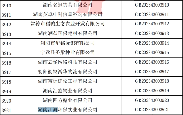 2023年湖南江海，“高新技術(shù)企業(yè)”復(fù)審順利通過！