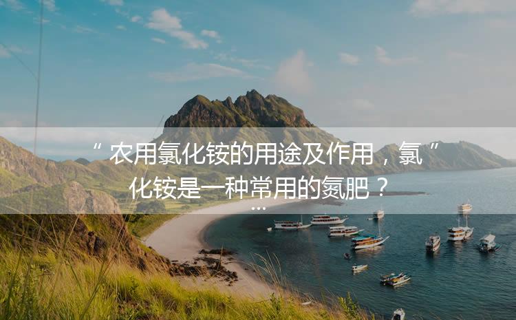 農(nóng)用氯化銨的用途及作用，氯化銨是一種常用的氮肥？